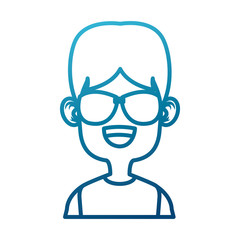 Boy with sunglasses cartoon icon vector illustration graphic