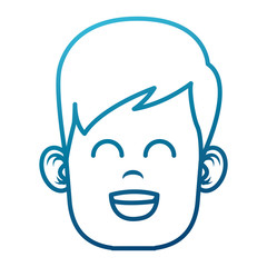 Funny boy face icon vector illustration graphic