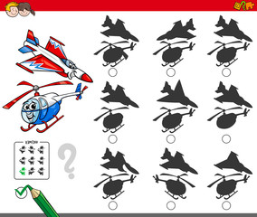 educational shadow game with aircraft