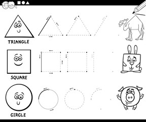 draw basic geometric shapes coloring page