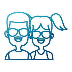 Cute kids friends cartoon icon vector illustration graphic