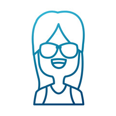 Girl with sunglasses icon vector illustration graphic