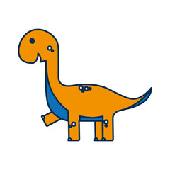 cute dinosaur icon over white background vector illustration