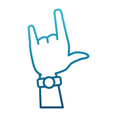 Rock and roll hand symbol icon vector illustratino graphic design
