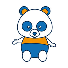 cute panda bear icon over white background vector illustration
