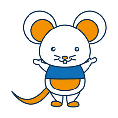 cute mouse icon over white background vector illustration