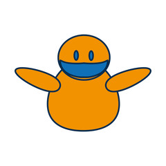 cute duck icon over white background vector illustration