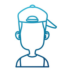 Boy faceless with hat cartoon icon vector illustratino graphic design