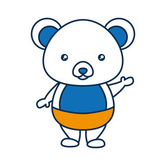 cute bear icon over white background vector illustration