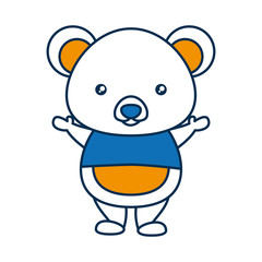 cute bear icon over white background vector illustration