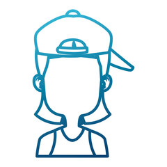 Girl faceless with hat cartoon icon vector illustratino graphic design