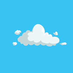 Cartoon cute cloud trendy design icon. Vector illustration of weather or sky background.