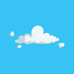 Cartoon cute cloud trendy design icon. Vector illustration of weather or sky background.