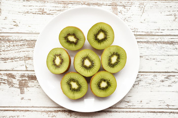 Close up of fresh kiwi fruit for background