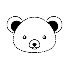 cute bear icon over white background vector illustration