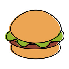 delicious burger isolated icon
