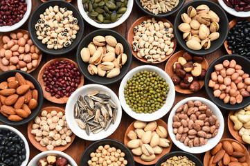 collection of different legumes for background