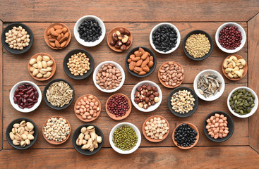 collection of different legumes for background