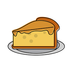 pie plain pastry icon image vector illustration design 