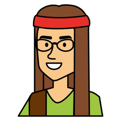 hippie man with long hair