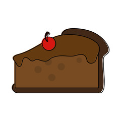 pie with cherry pastry icon image vector illustration design 