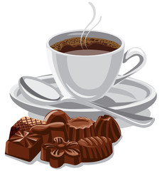 coffee cup and sweets