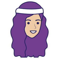 hippie woman head avatar character