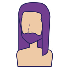 hippie man shirtless with long hair