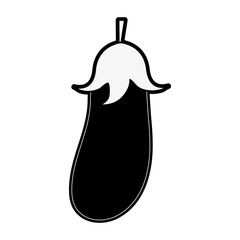 eggplant aubergine vegetable icon image vector illustration design  black and white