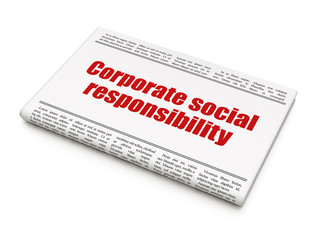 Fototapeta premium Business concept: newspaper headline Corporate Social Responsibility
