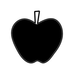 apple fruit icon image vector illustration design  black and white