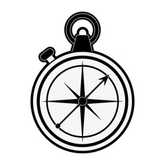 Fototapeta premium compass navigation icon image vector illustration design black and white