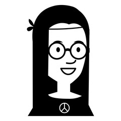 hippie woman avatar character