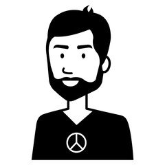 hippie man with long hair