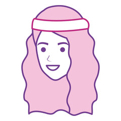 hippie woman head avatar character