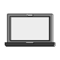 laptop computer with blank screen icon image vector illustration design 