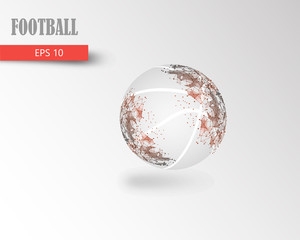 silhouette of a football ball. Background and text on a separate layer, color can be changed in one click.