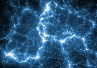 Blue electrical background, plasma and lightning design