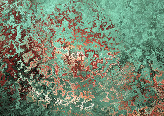 Green and red old grunge background