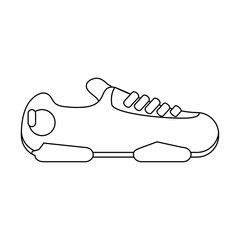 sneakers sport shoes icon image vector illustration design  black line