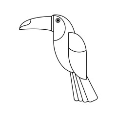 toucan tropical bird icon image vector illustration design  black line © Jemastock
