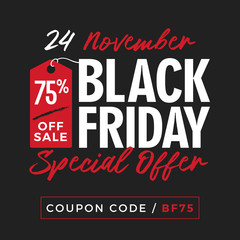 Obraz premium Black Friday Super Sale Promotion with Price Tag Element Inscription Design Template Banner, Badge, Sticker, Cover, Poster, Flyer