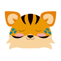 tiger crying cute animal cartoon icon image vector illustration design 