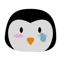 penguin crying cute animal cartoon icon image vector illustration design 