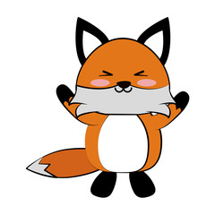 fox with open arms cute animal cartoon icon image vector illustration design 