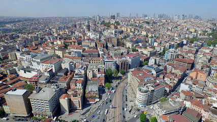 Aerial View of Istanbul, Hagia Sophia and Blue Mosque