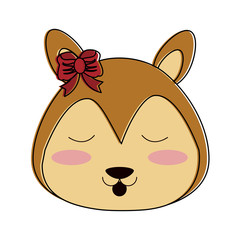 squirrel happy cute animal cartoon icon image vector illustration design 