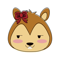 squirrel flirty  cute animal cartoon icon image vector illustration design 