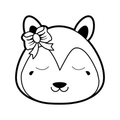 squirrel crying cute animal cartoon icon image vector illustration design  black and white