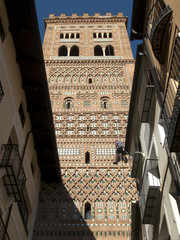 Mudejar Tower of El Salvador in Teruel, Aragon, Spain